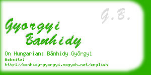 gyorgyi banhidy business card